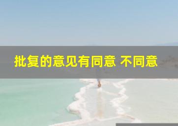 批复的意见有同意 不同意